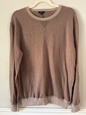 Rails Burns Men’s Crewneck Sweater in Mocha Heather Cotton Cashmere NWT